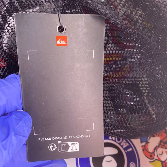 Quicksilver Snapback Mesh Trucker Hat Black New NWT - Picture 6 of 7